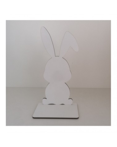 MADEIRA- COELHO C/BASE BRANCO 17X6CM