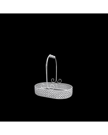 METAL- CESTA C/ASA BRANCO 28x19x26cm