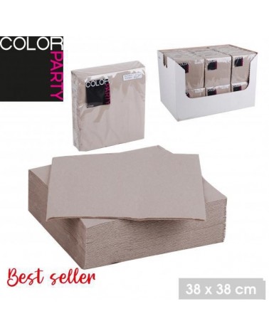 GUARDANAPO PAPEL TAUPE 38x38cm PACK30