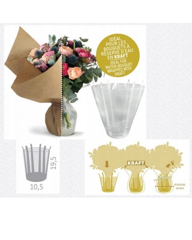 ACESS. FLORISTA- VASO PVC "WATER PROOF" 14X20CM