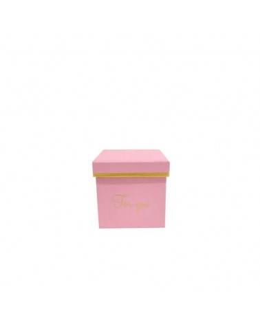 CAIXA CARTAO QUAD. COR ROSA 8X8X8CM