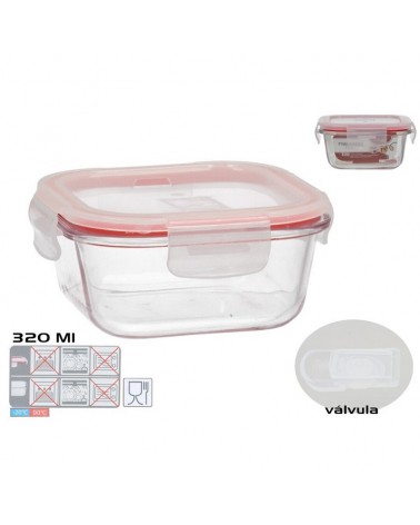 CAIXA P/ALIMENTOS QUADRADA VIDRO 320ML