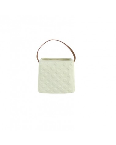 CERAMICA- VASO BOLSA CREME 19x12x17cm