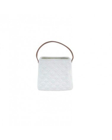 CERAMICA- VASO BOLSA BRANCO 19x12x17cm