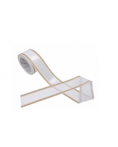 ROLO FITA BRANCO/DOURADO 6cmX45m