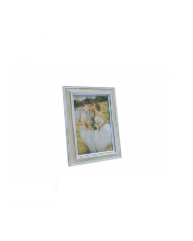 PLASTICO- MOLDURA MADEIRA PRATA 10x15cm