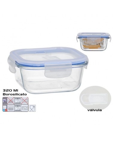 CAIXA P/ALIMENTOS QUAD. VIDRO 320ML