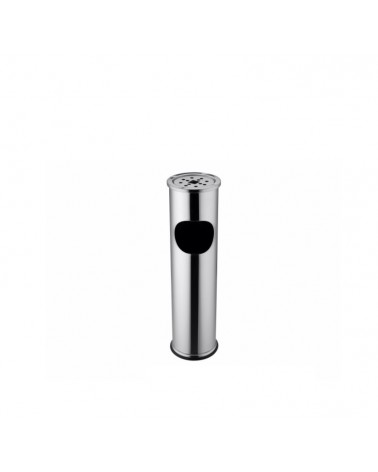 METAL-CAIXOTE LIXO C/ CINZEIRO INOX 14x55cm