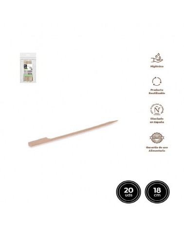 ESPETO BAMBU 18CM PACK20