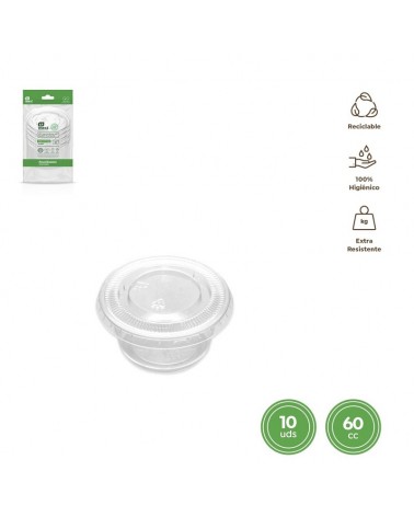 DESCARTAVEIS- EMB PLASTICA C/TAMPA 60CC PACK10