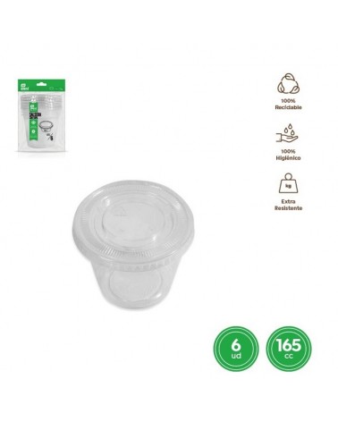 DESCARTAVEIS- EMB PLASTICA C/TAMPA 165CC PACK6