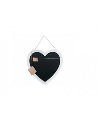 PLACA PAREDE CORAÇAO GIZ BRANCO 34x34x1cm