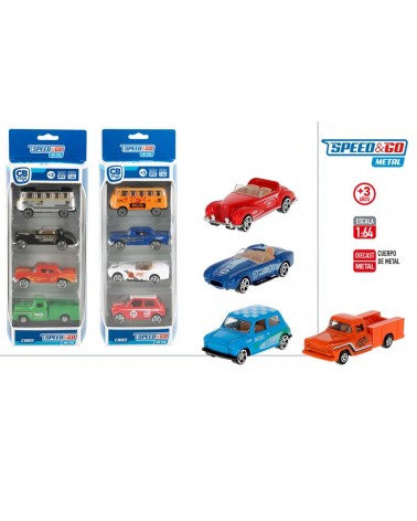 MENINO- CONJ. 4 CARROS METAL
